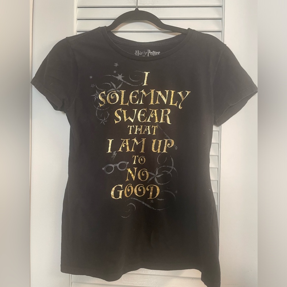 Harry Potter “I Solemnly Swear I Am Up To No Good” Women’s Tee Size L 11/13